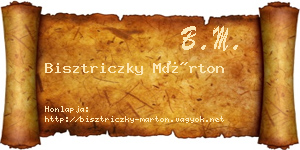 Bisztriczky Márton névjegykártya