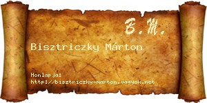 Bisztriczky Márton névjegykártya
