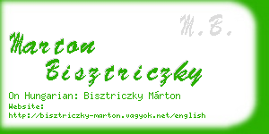 marton bisztriczky business card