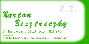 marton bisztriczky business card